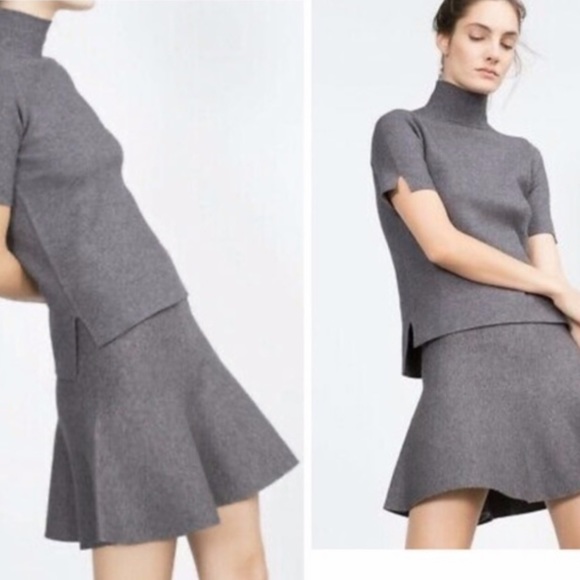 Zara Knit, grey mini skirt. Simple, cute & comfortable. Size S. - Picture 11 of 11